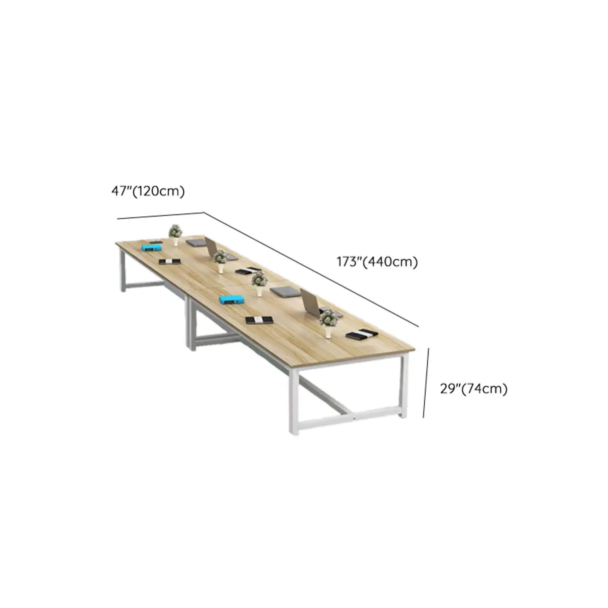 Natural Finish Multi-personal Timber Desk Image - 25