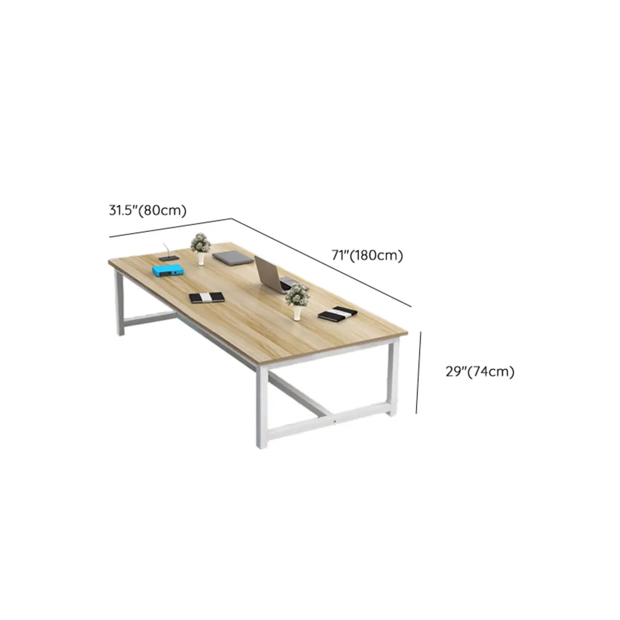 Natural Finish Multi-personal Timber Desk Image - 9