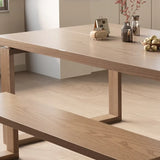 Natural Finish Narrow Wood Multi-person Conference Desk Image - 13