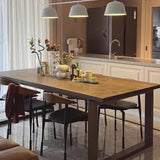 Natural Finish Narrow Wood Multi-person Conference Desk Image - 16