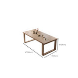 Natural Finish Narrow Wood Multi-person Conference Desk #size