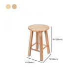 Natural Finish Oak Round Wood Backless Bar Stools Image - 18