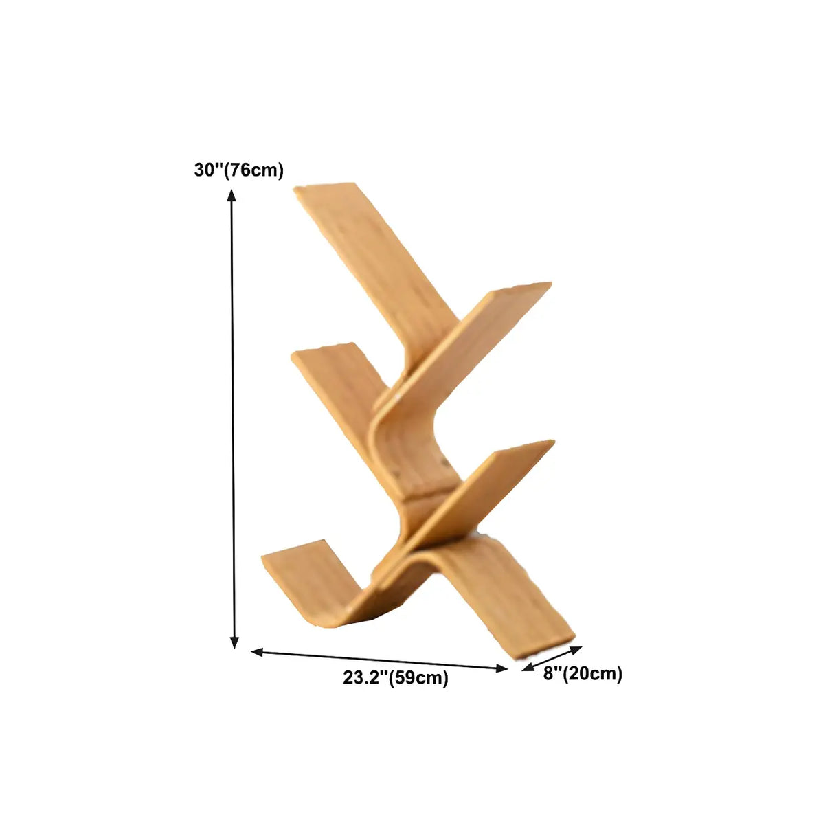 Natural Finish Open Bamboo Etagere Tree Shape Bookcase Image - 16