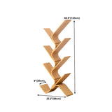 Natural Finish Open Bamboo Etagere Tree Shape Bookcase Image - 19
