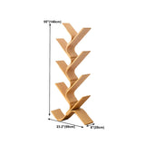 Natural Finish Open Bamboo Etagere Tree Shape Bookcase Image - 20