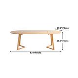 Natural Finish Oval Pine Sled Conference Desk 6-Person Image - 17
