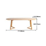 Natural Finish Oval Pine Sled Conference Desk 6-Person Image - 18