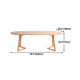 Natural Finish Oval Pine Sled Conference Desk 6-Person Image - 20