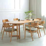 Natural Finish Oval Pine Sled Conference Desk 6-Person Image - 3