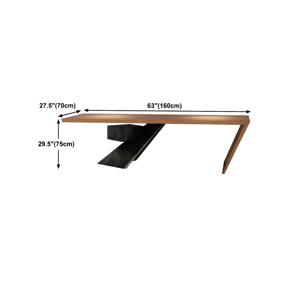 Natural Finish Pine Wood Pedestal Reception Desk Image - 11