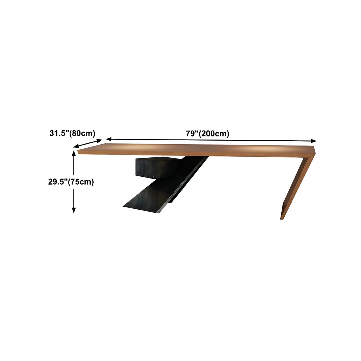 Natural Finish Pine Wood Pedestal Reception Desk Image - 12