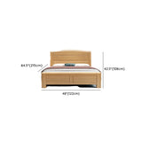 Natural Finish Queen Curved Wood Panel Bed with Mattress Image - 10