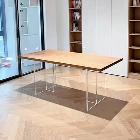 Natural Finish Rectangular Standard Writing Desk Image - 2