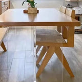 Natural Finish Rectangular Standard Writing Desk Image - 5