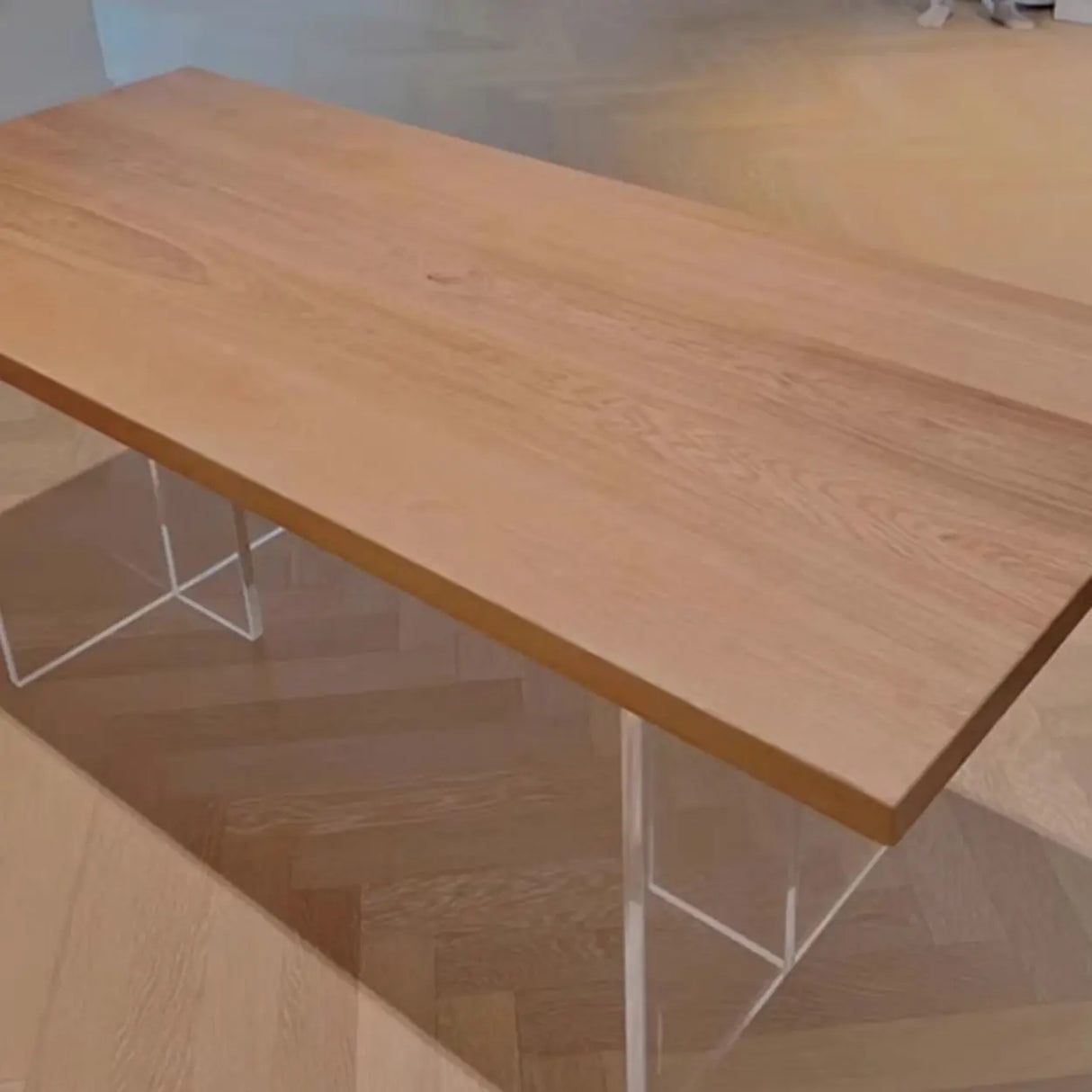 Natural Finish Rectangular Standard Writing Desk Image - 7