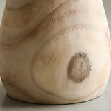 Natural Finish Round Pedestal Wood Mushroom End Table Image - 6