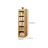 Natural Finish Rustic Rectangular Wood Narrow Bookcase Image - 22