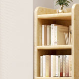 Natural Finish Rustic Rectangular Wood Narrow Bookcase Image - 9