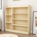 Natural Finish Simple Solid Wood Rectangular Bookcase Image - 12
