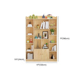 Natural Finish Simple Solid Wood Rectangular Bookcase Image - 15