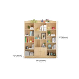 Natural Finish Simple Solid Wood Rectangular Bookcase Image - 16