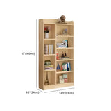 Natural Finish Simple Solid Wood Rectangular Bookcase Image - 20