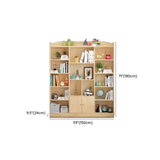 Natural Finish Simple Solid Wood Rectangular Bookcase Image - 21