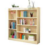 Natural Finish Simple Solid Wood Rectangular Bookcase Image - 5