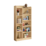 Natural Finish Simple Solid Wood Rectangular Bookcase Image - 9