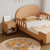 Natural Finish Solid Wood Open Storage Kids Nightstand Image - 4