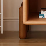 Natural Finish Solid Wood Open Storage Kids Nightstand Image - 7