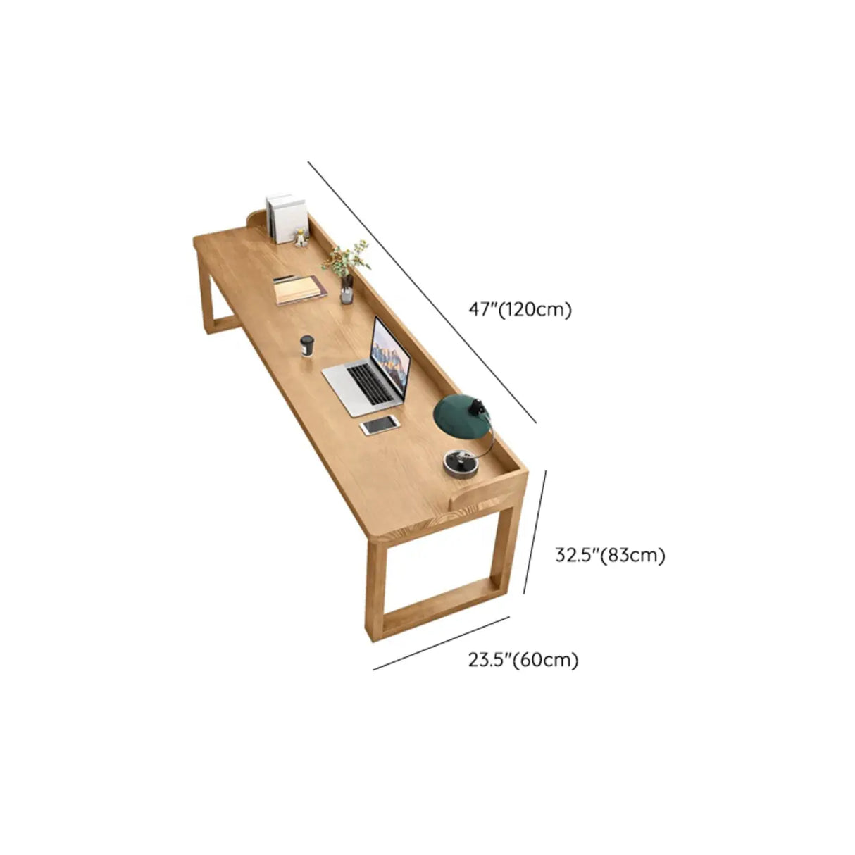 Natural Finish Standard Wooden Double Writing Desk Image - 12