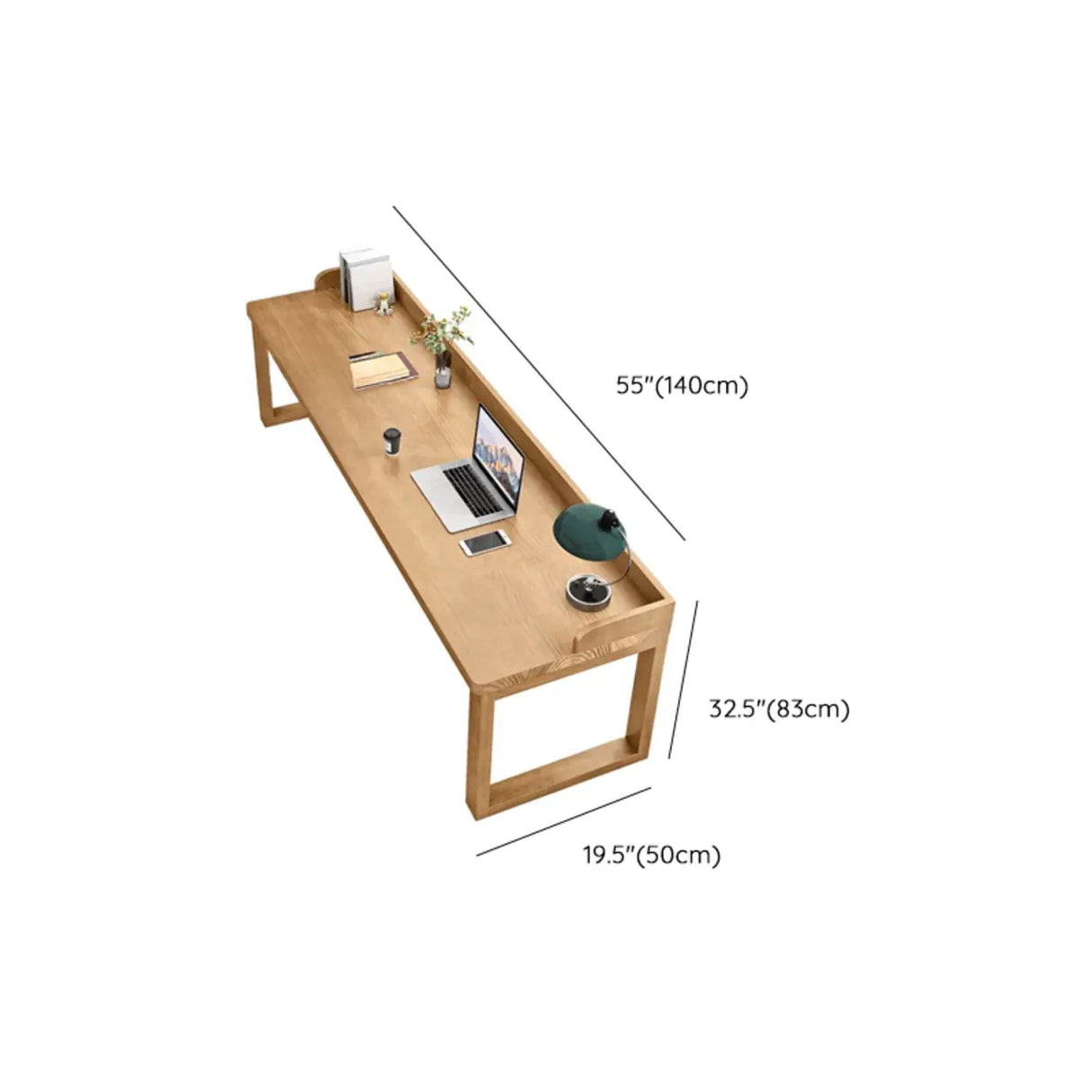 Natural Finish Standard Wooden Double Writing Desk Image - 13