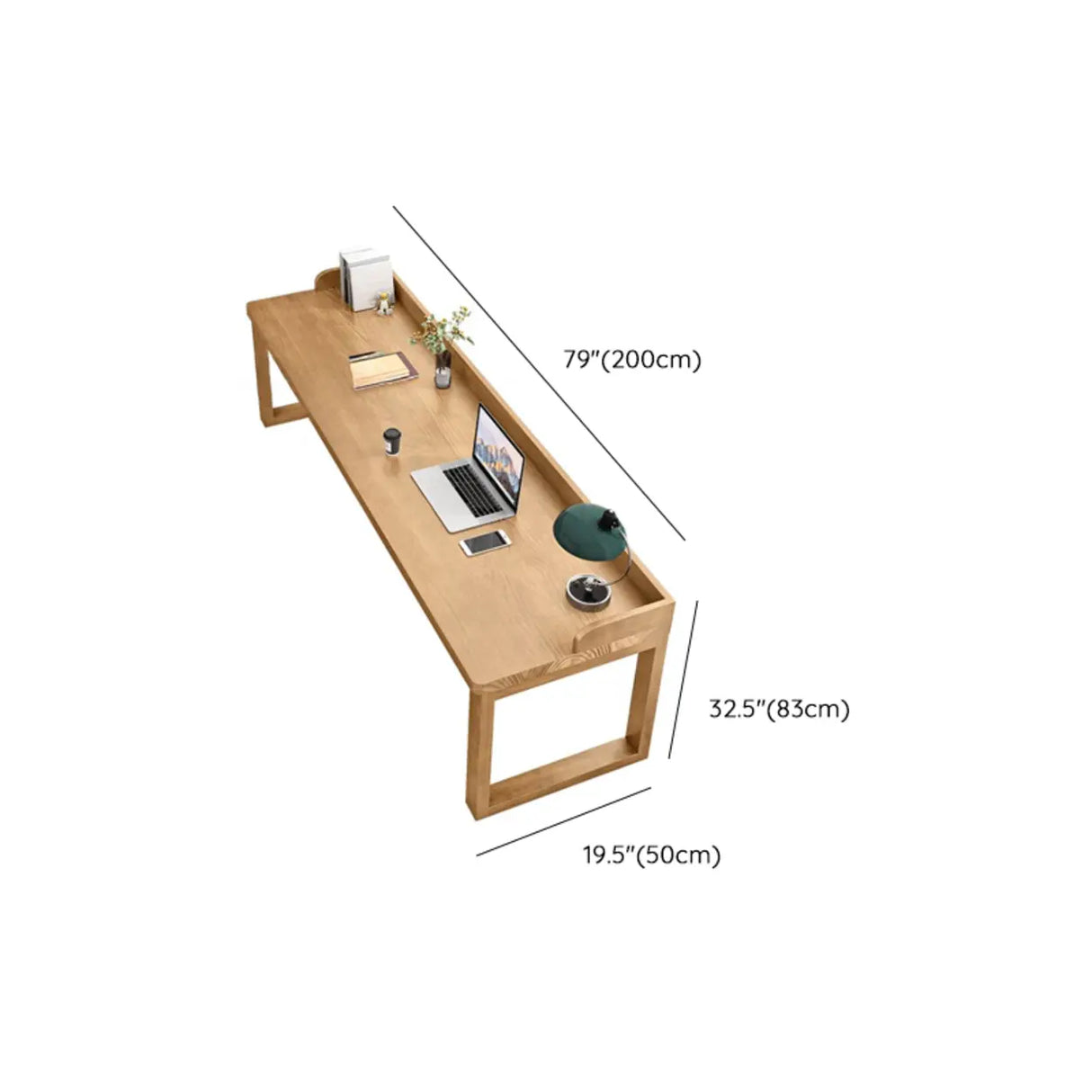 Natural Finish Standard Wooden Double Writing Desk Image - 16