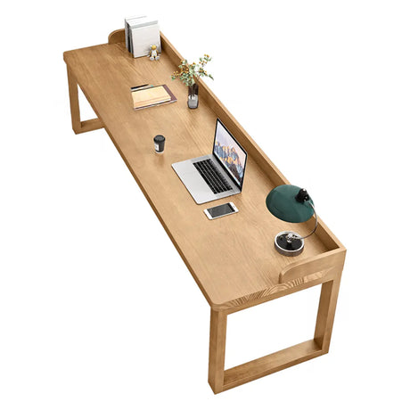 Natural Finish Standard Wooden Double Writing Desk Image - 2