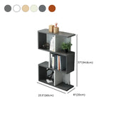 Natural Finish Stylish Tiered Open Geometric Bookshelf #size