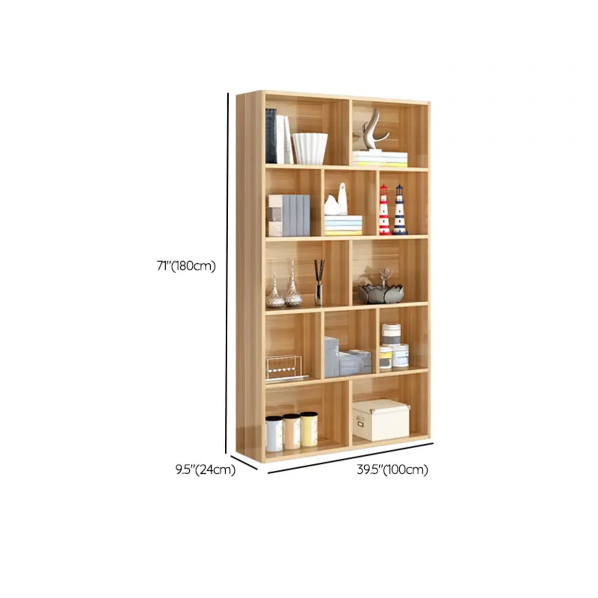Natural Finish Vertical Modish Wood Barrister Bookcase 