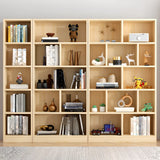 Natural Finish Vertical Wood Closed Display Bookcase Image - 1