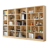 Natural Finish Vertical Wood Closed Display Bookcase Image - 15