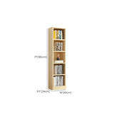 Natural Finish Vertical Wood Closed Display Bookcase #size