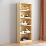 Natural Finish Vertical Wood Closed Display Bookcase Image - 3