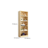 Natural Finish Vertical Wood Closed Display Bookcase Image - 18