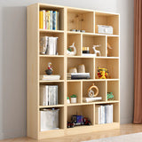 Natural Finish Vertical Wood Closed Display Bookcase Image - 4