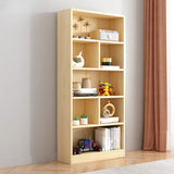 Natural Finish Vertical Wood Closed Display Bookcase Image - 5
