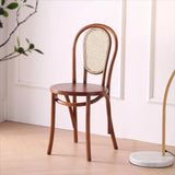 Natural Finish Windsor Back Wood Woven Dining Chair Image - 13