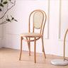 Natural Finish Windsor Back Wood Woven Dining Chair Image - 4