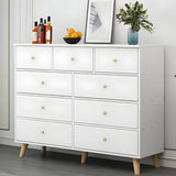 Natural Finish Wood Dresser for Nine Drawers Image - 3