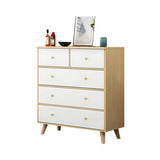 Natural Finish Wood Dresser for Nine Drawers Image - 6