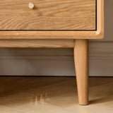 Natural Finish Wood Kids Nightstand with Drawers Image - 10
