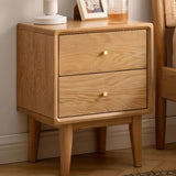 Natural Finish Wood Kids Nightstand with Drawers Image - 1